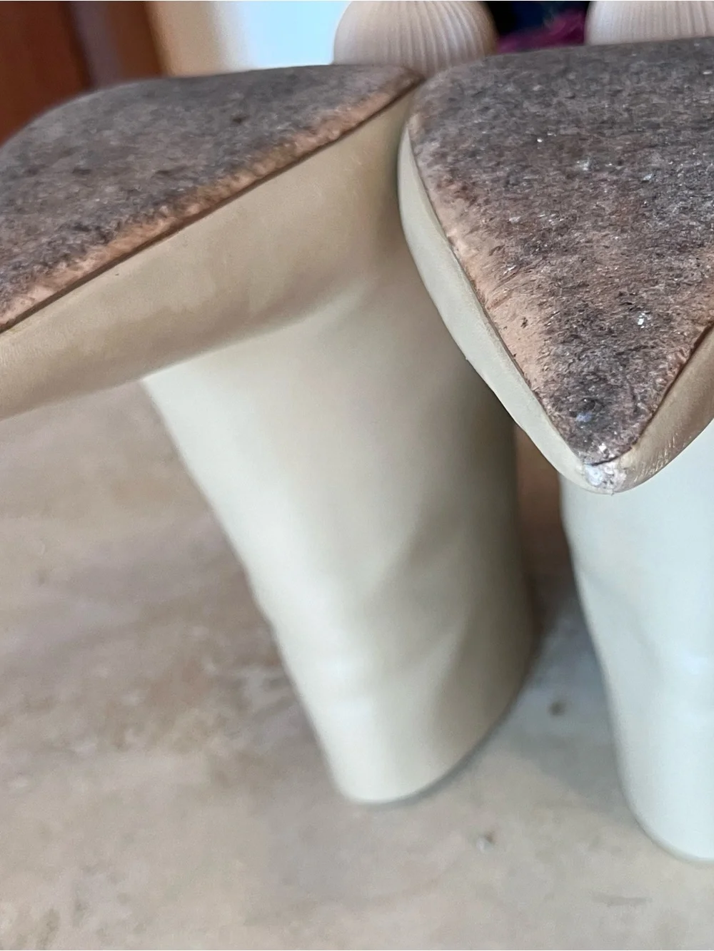 Cult Gaia Pointed-Toe Cream Ankle Booties